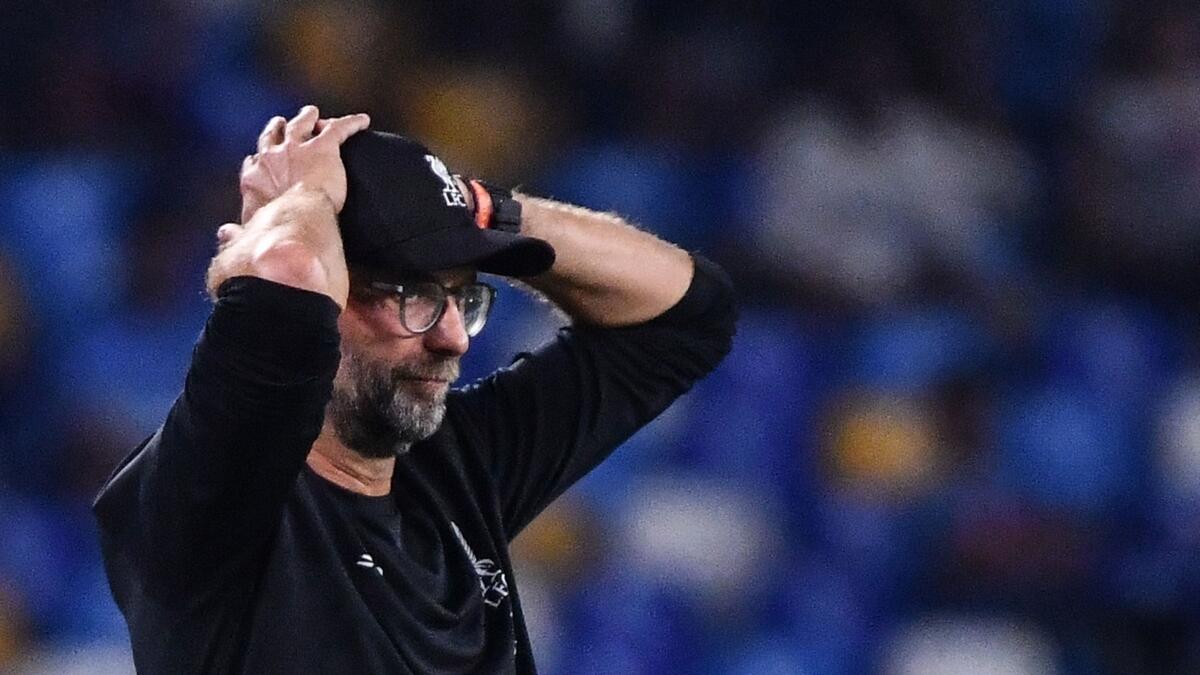 Klopp rues wasteful Liverpool after title defence begins with Napoli defeat