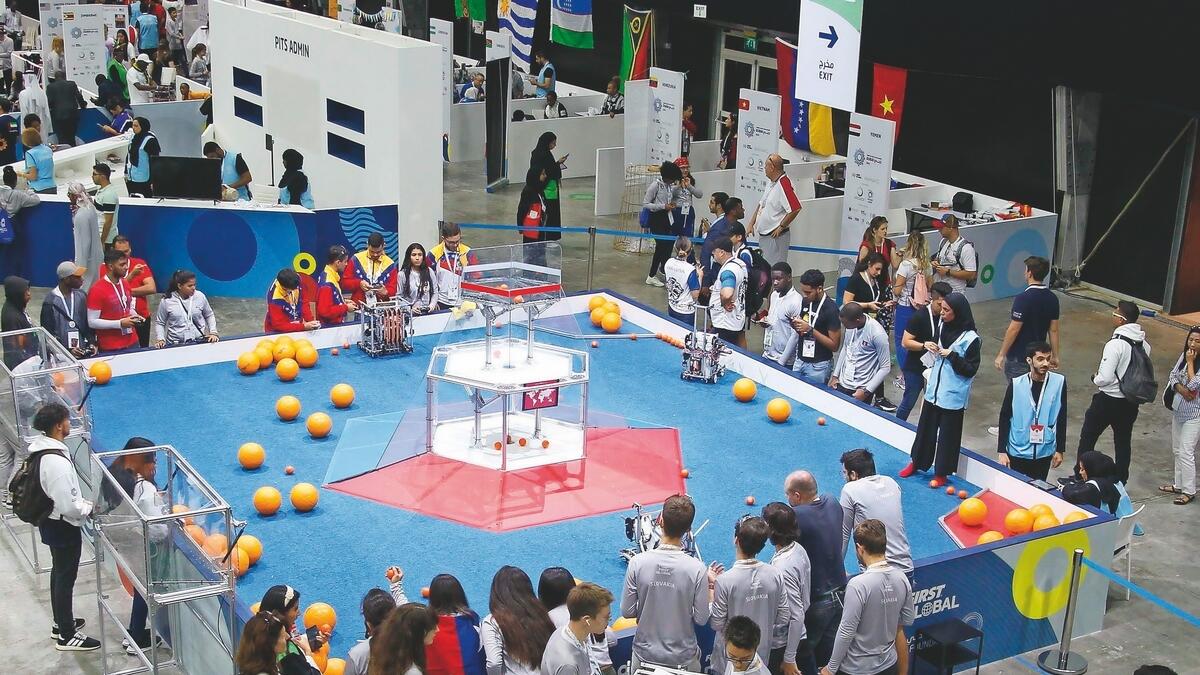  First Global Challenge,  robots, Dubai, robotic challenge. 