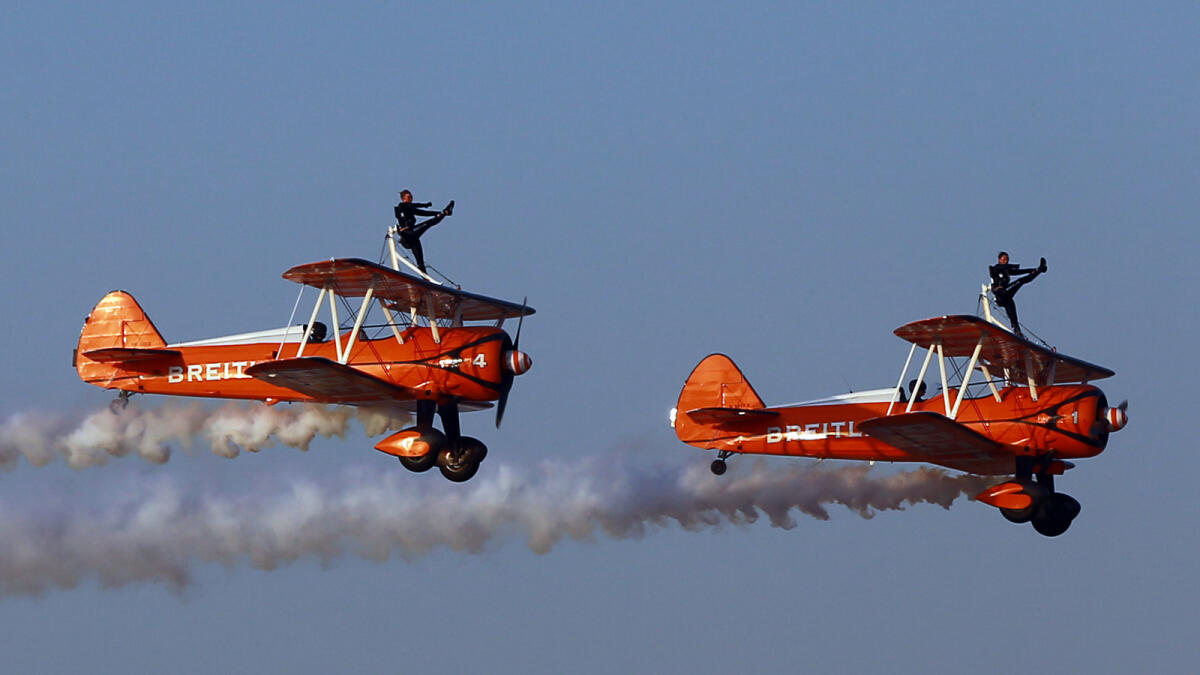 Breitling Wingwalkers perform at the Al Ain Airshow.