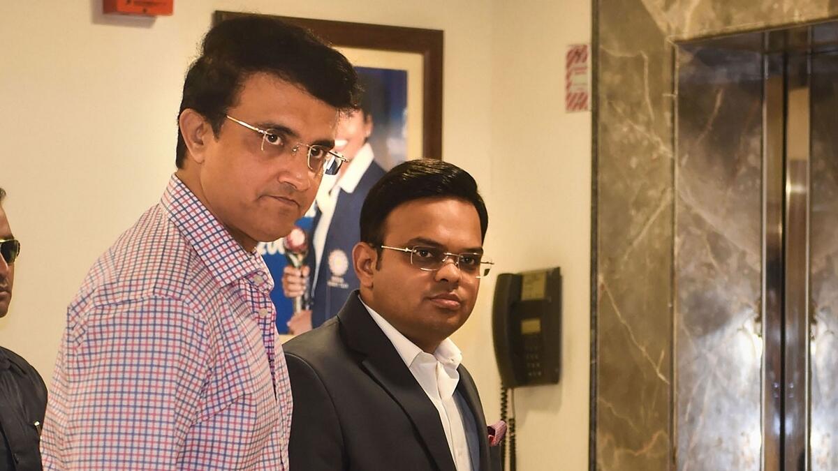 DECISION TIME: BCCI President Sourav Ganguly and Secretary Jay Shah arrive at the headquarters for a meeting with IPL franchise owners in Mumbai.