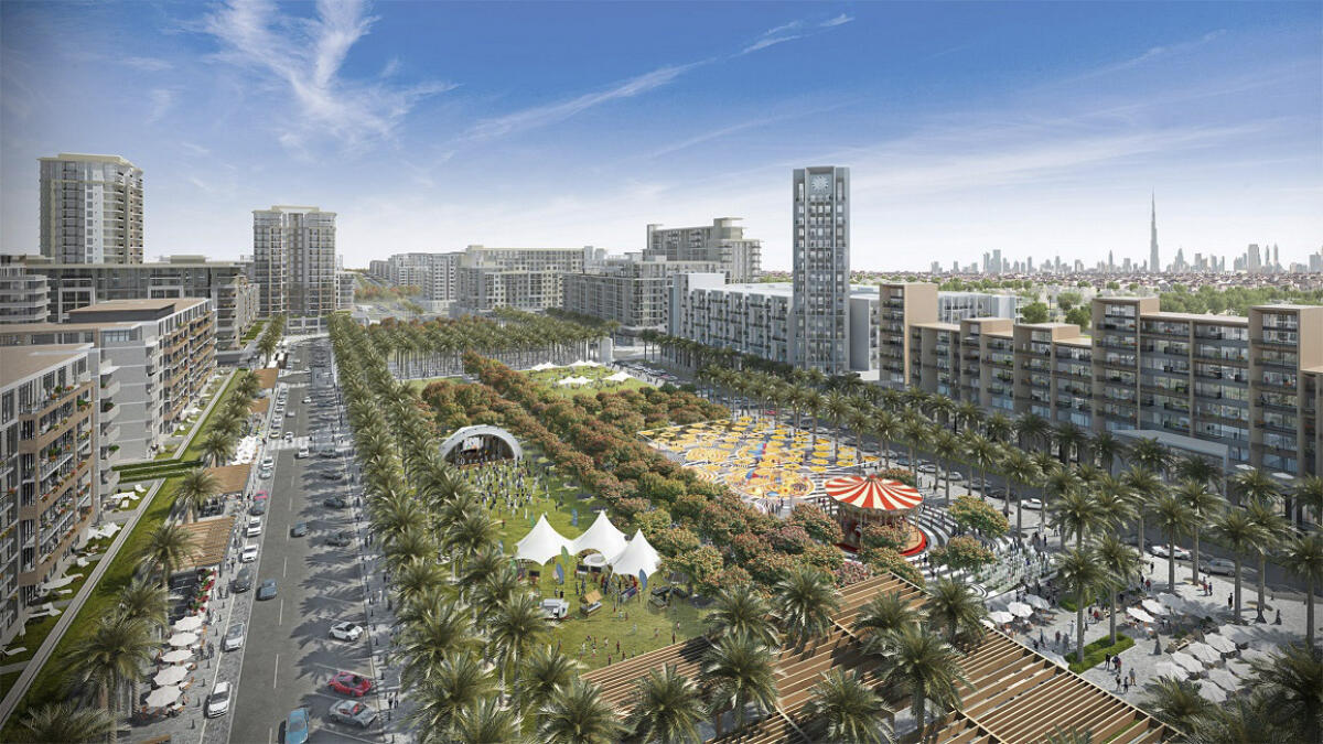The 31 million square feet community will be anchored by a central square, the size of 16 football fields, which will be surrounded by 350 shops, restaurants, cafes, a carousel and shaded public plaza. 