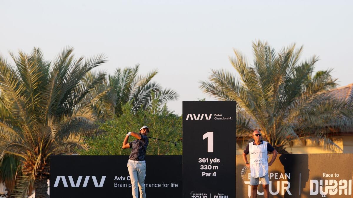 Ahmad Skaik during the first round of the Aviv Dubai Championship on Thursday. — Supplied photo