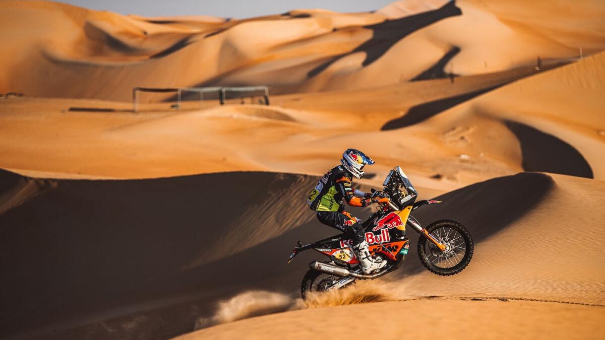 Matthias Walkner negotiates the sand dunes. — Supplied photo