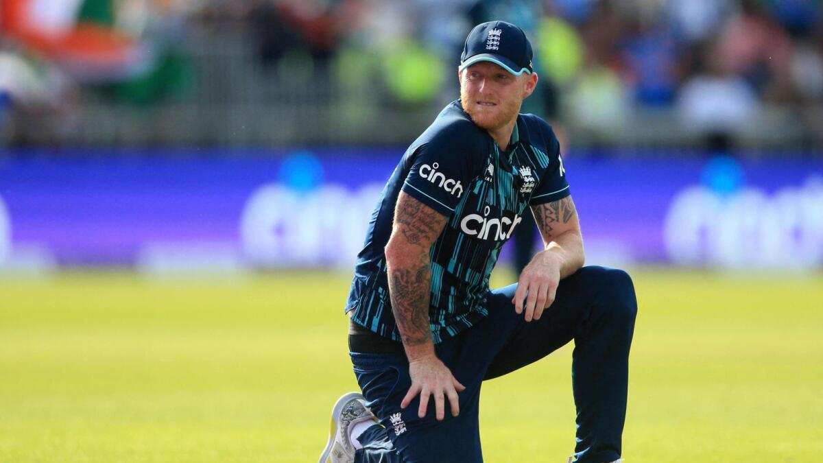 England all-rounder Ben Stokes reacts after the final one-day international against India at Old Trafford. (AFP)