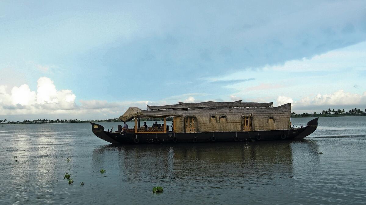 Houseboats are common in Kerala, and tourists can rent them for a fun trip.