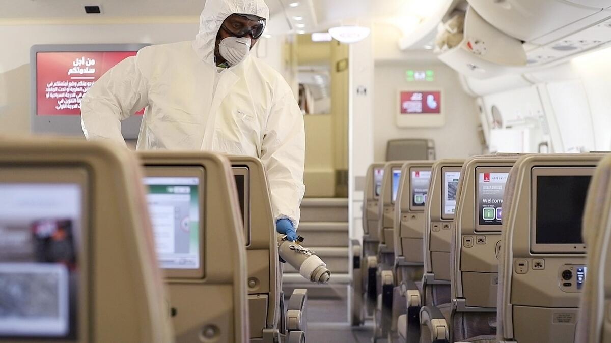 On all aircraft departing from its hub in Dubai, Emirates has implemented enhanced cleaning and complete disinfection of all cabins as a precaution.-Supplied photo