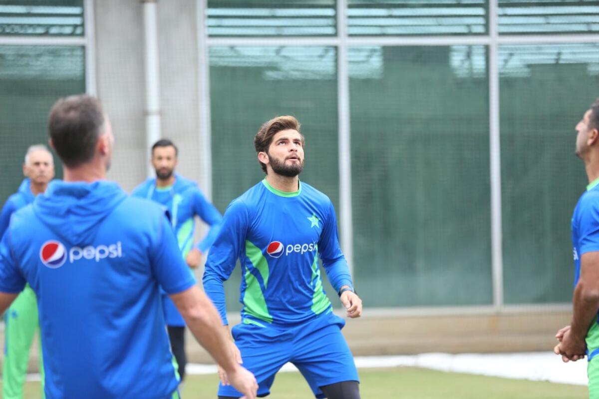 Pakistan's Shaheen Shah Afridi during a practice session. — PCB Twitter