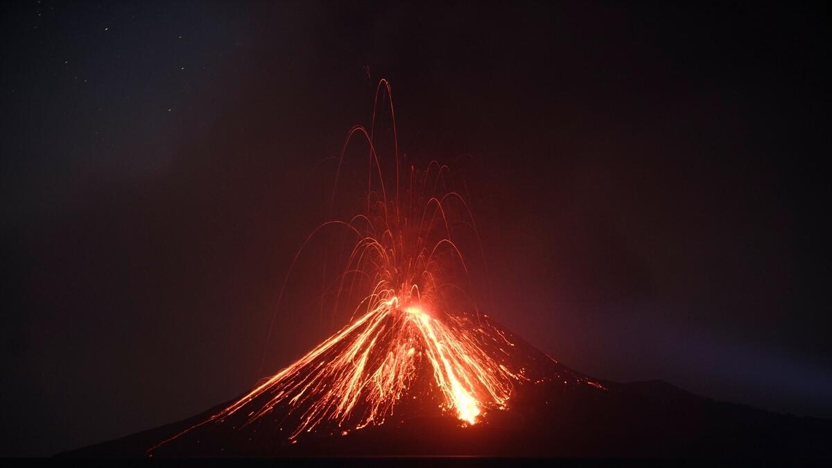 Indonesias child of Krakatoa spews ash and lava