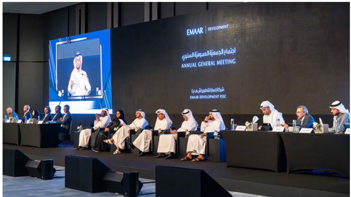 The Emaar Development board members at the annual general meeting. — Supplied photo