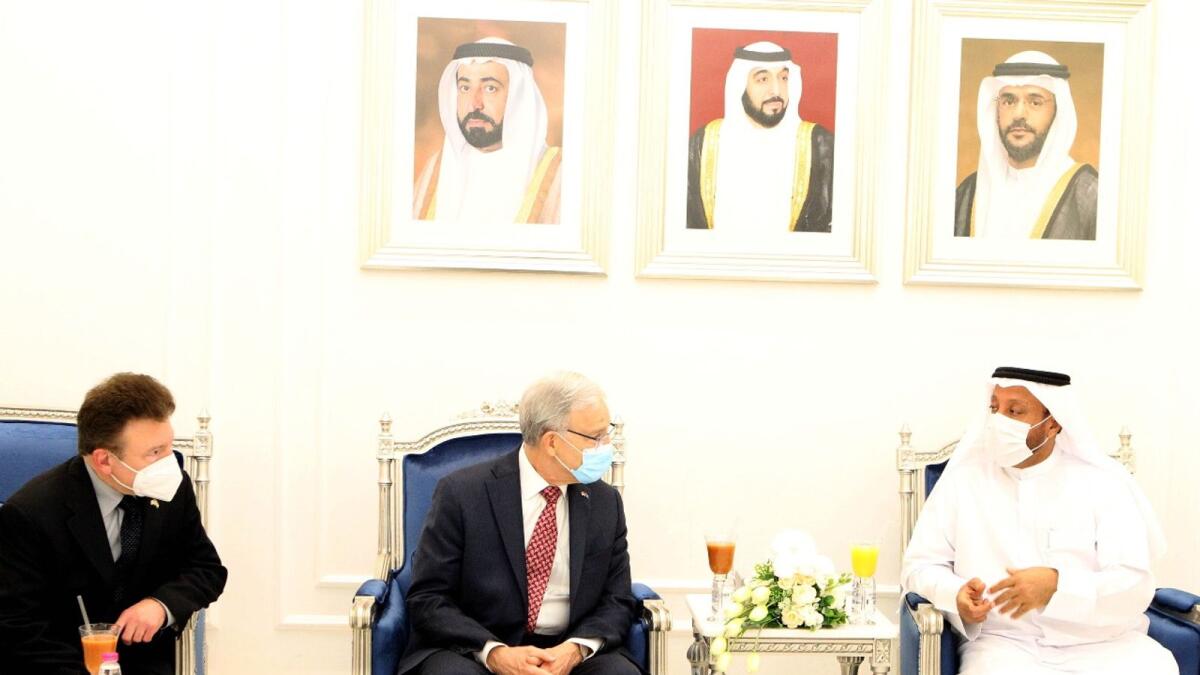 Abdullah Sultan Al Owais, Chairman, SCCI, and Robert Evnen, secretary of State for the State of Nebraska, exchanging views on bilateral trade and economic cooperation. — Supplied photo