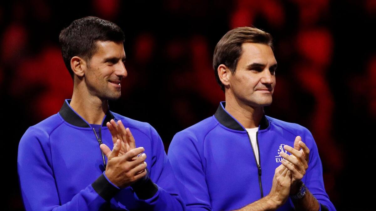 Novak Djokovic (left) and Roger Federer. — Reuters