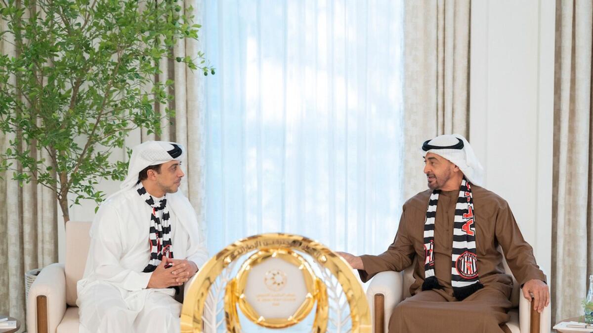 Sheikh Mohamed bin Zayed and Sheikh Mansourbin Zayed during the ceremony. (Supplied photo)