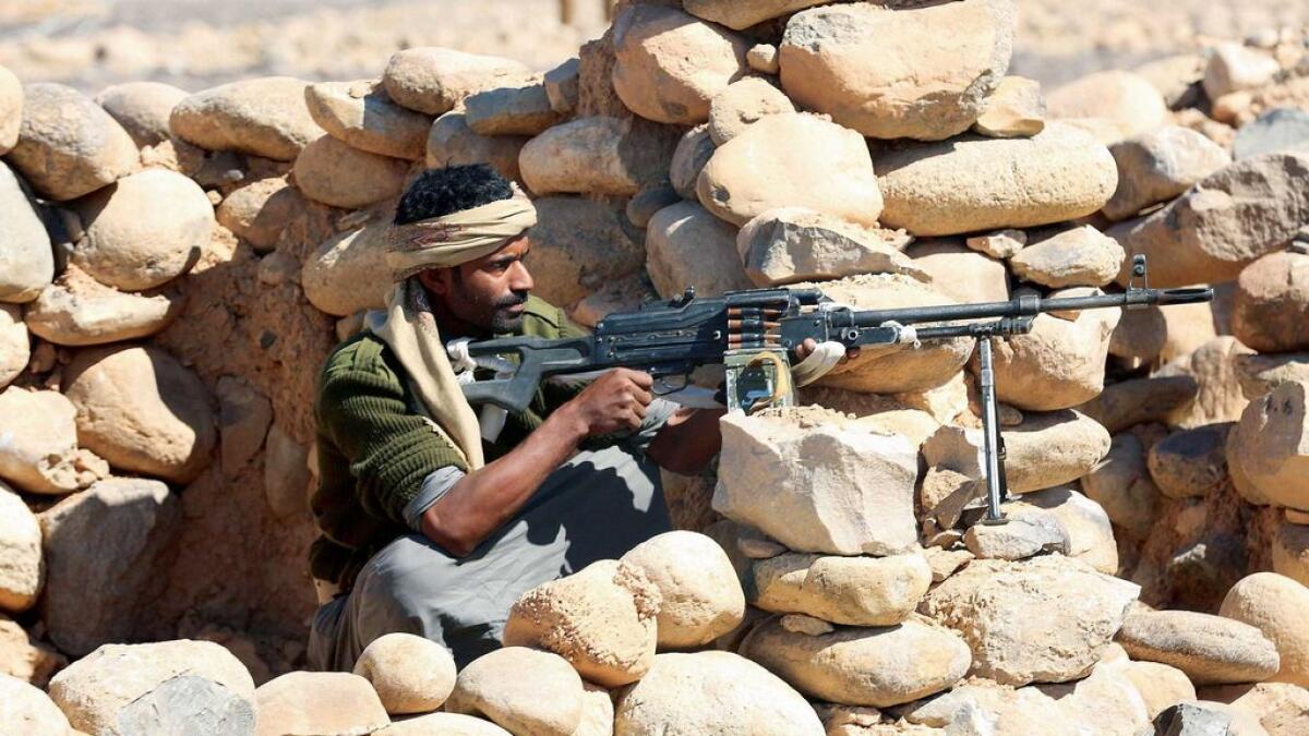 A tribal fighter loyal to Yemen’s government takes position as he fights against Houthi terrorists . The militia continues to shun Arab moves for talks at the behest of Iran.- AFP file photo