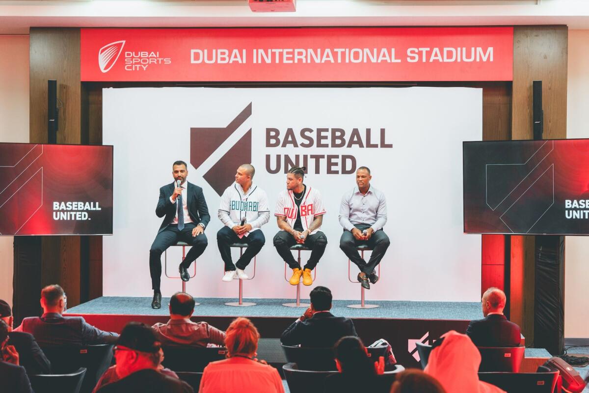 Kash Shaikh (left), President, CEO, Chairman of the Board, and Majority Owner of Baseball United, during the press conference. — Supplied photo