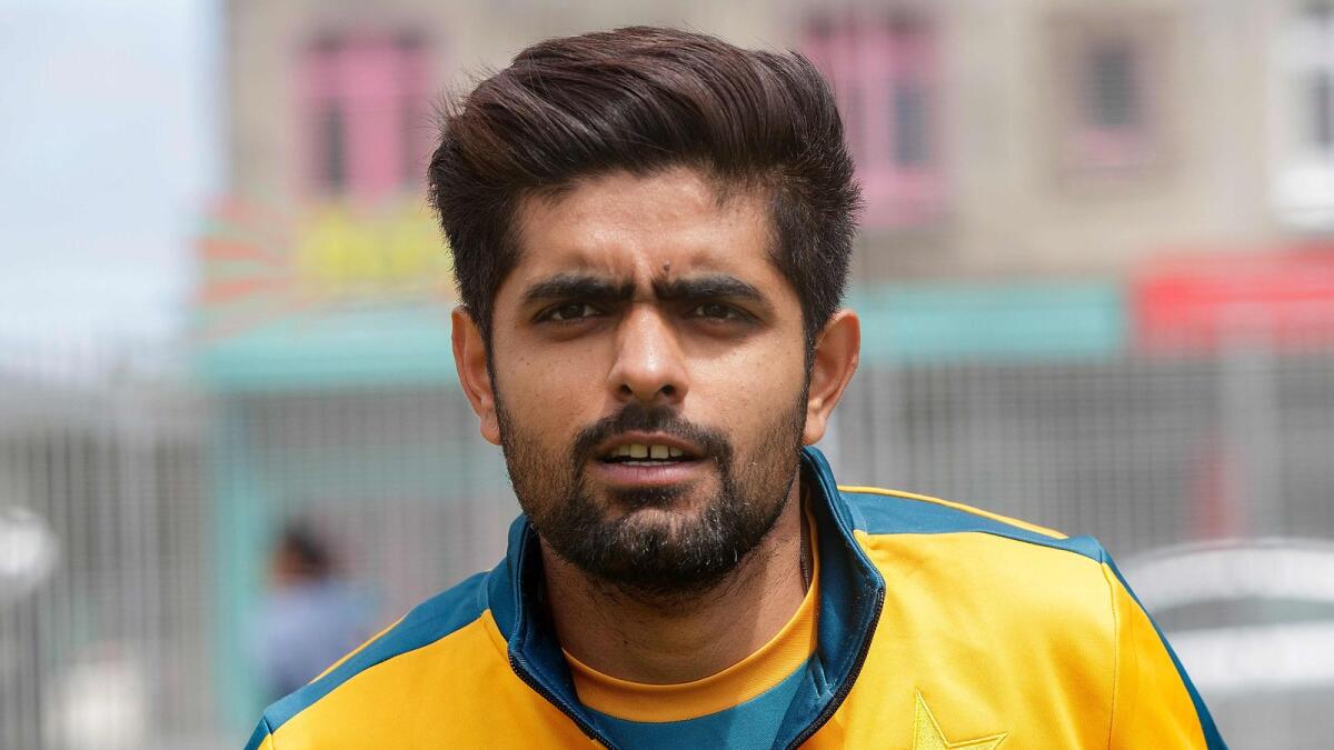 Babar Azam has not played on the tour since breaking a thumb during a practice session. — AFP