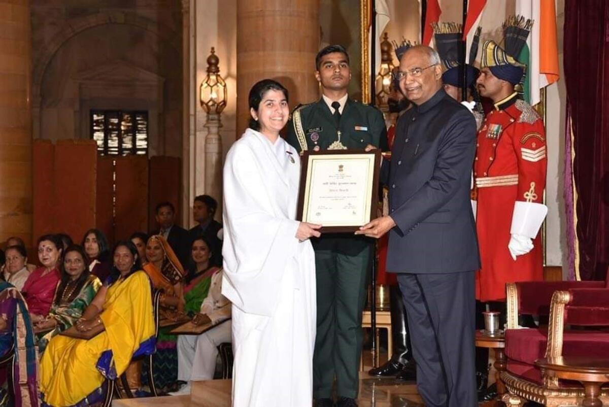 In 2019, BK Shivani received the Nari Shakti Puraskar (Women Power Award) from the President of India