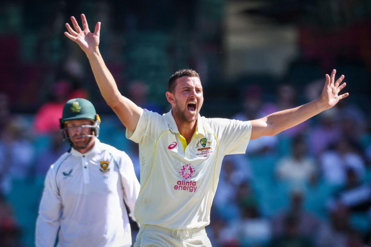 Australian pace bowler Josh Hazlewood. — AFP