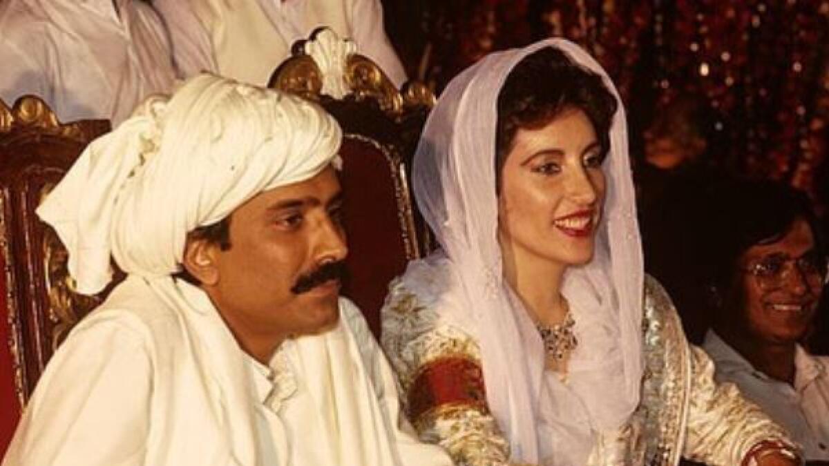 In 1999, both Bhutto and her husband, Asif Ali Zardari, were sentenced to five years in jail and fined $8.6 million on charges of taking kickbacks from a Swiss company hired to fight customs fraud. A higher court later overturned the conviction as biased. Bhutto, who had made her husband investment minister during her period in office from 1993 to 1996, was abroad at the time of her conviction and chose not to return to Pakistan.-PPP.official/Instagram