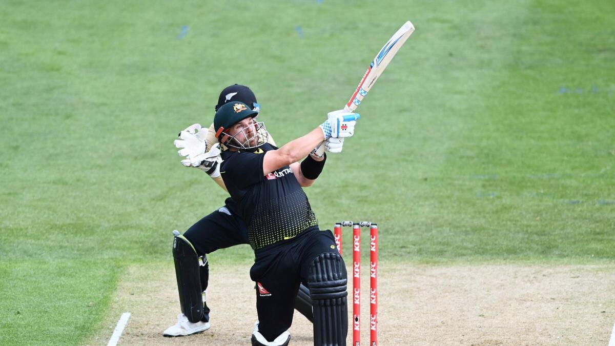 Australia's Aaron Finch bats during the second T20 cricket international against New Zealan. — AP