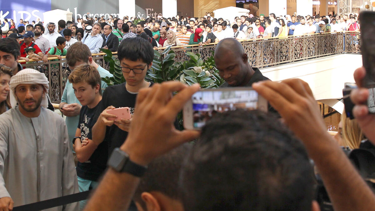 Fans thronged Dubai's Mall of the Emirates today as Apple opened their first store in UAE. (Photos: Juidin Bernarrd)