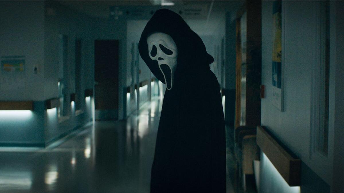 This image released by Paramount Pictures shows Ghostface in a scene from 'Scream.'