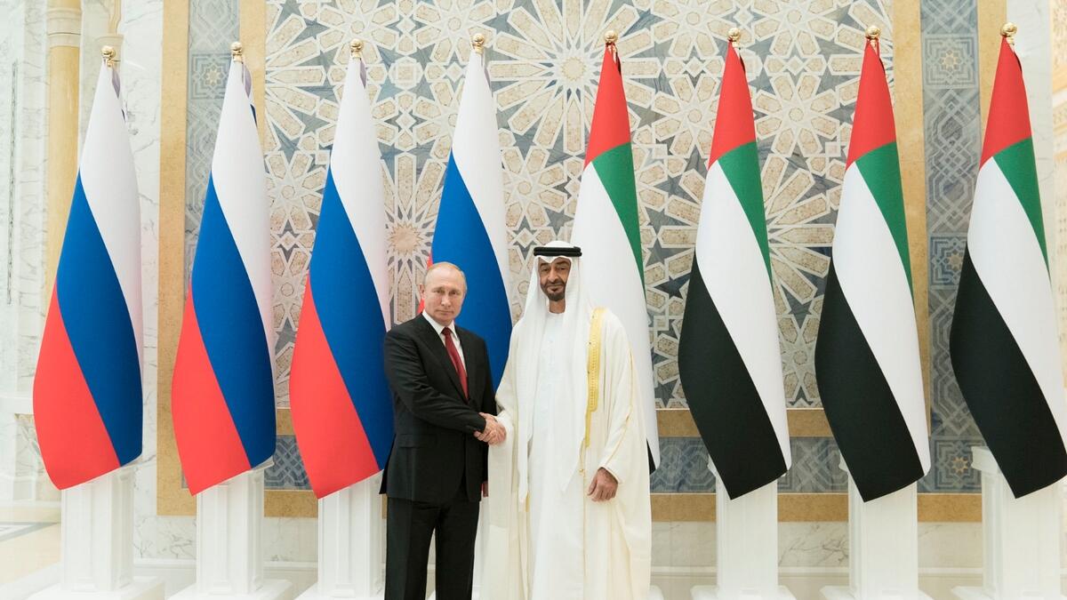 Vladimir Putin, Putin in UAE, Sheikh Mohamed, Russia, Putins state visit