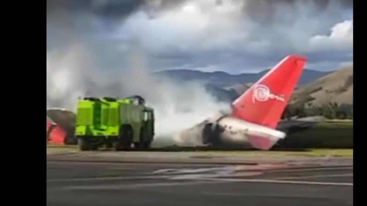   Video: Plane catches fire seconds after crash-landing