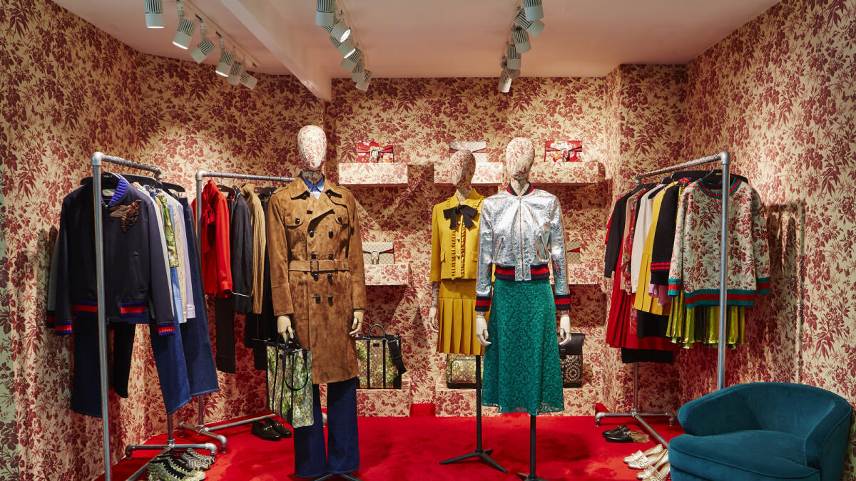 Gucci’s new window installation at Dover Street Market, London. The Gucci pop-ups at all four Dover Street locations in Tokyo, New York, London and Beijing speak of a new, more cool era of the brand.