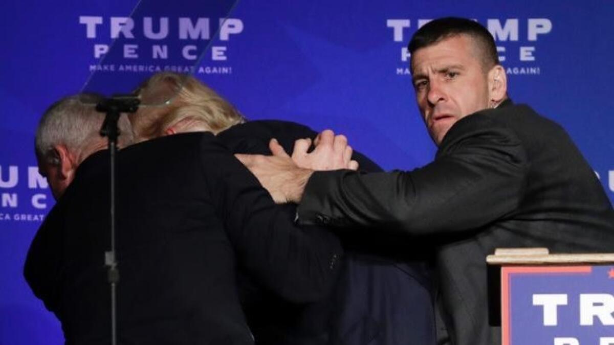 Watch: Trump rushed off stage at campaign rally