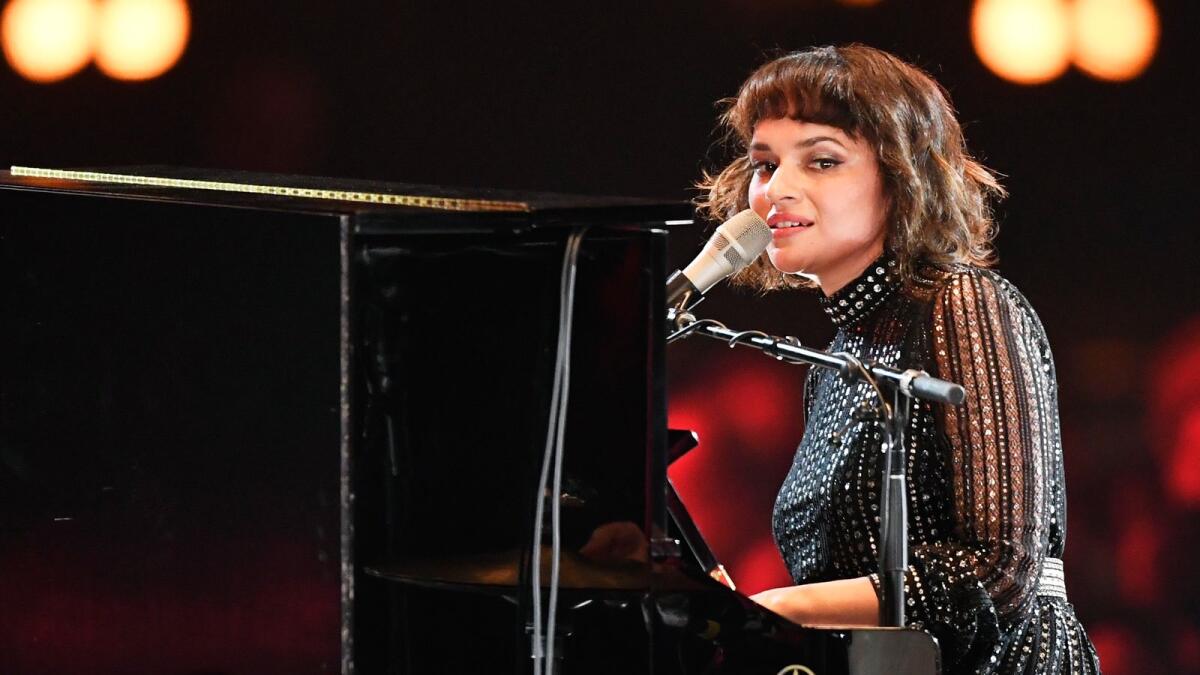 Norah Jones performs onstage during MusiCares Person of the Year honoring Dolly Parton at Los Angeles Convention Center on February 8, 2019 in Los Angeles.