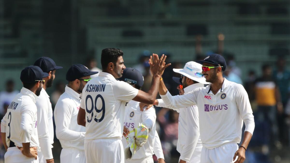 Ravichandran Ashwin celebrates the wicket of Dan Lawrence during day four of the second Test. (BCCI)