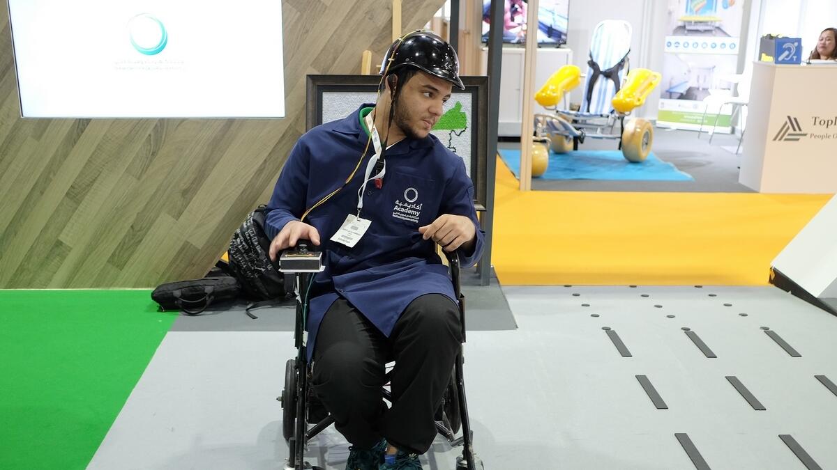  Emirati, students, develop, wheelchair, moves, swaying, head, AccessAbilities Expo