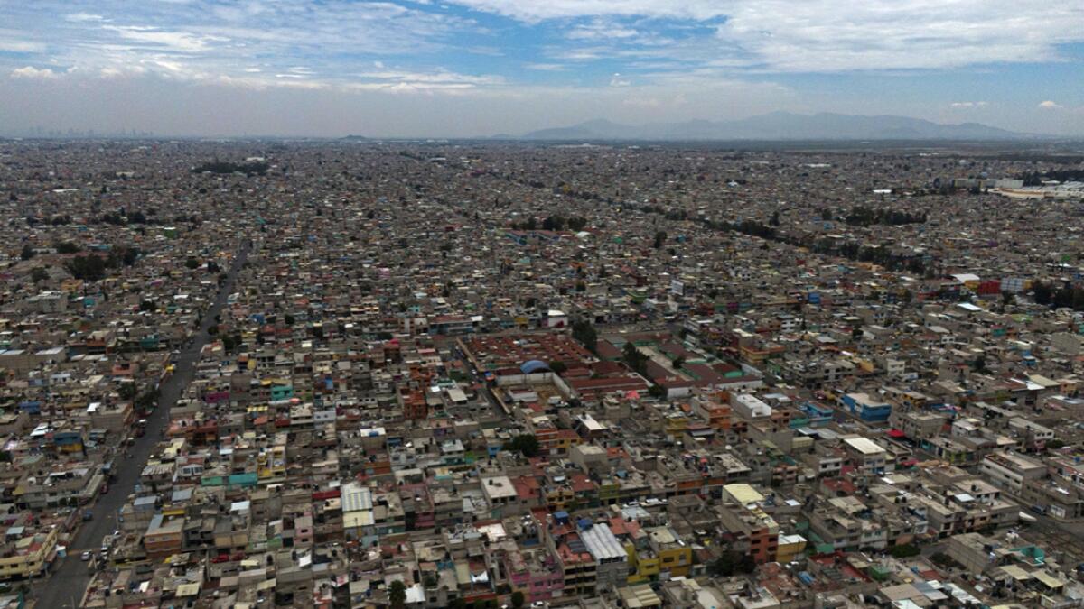 A panoramic view of Nezahualcoyotl Municipality near Mexico City. The Municipality of Nezahualcoyotl leads in second place the statistics with 3952 infected and 261 deaths by Covid-19 in the state of Mexico next to the capital. Photo: AP