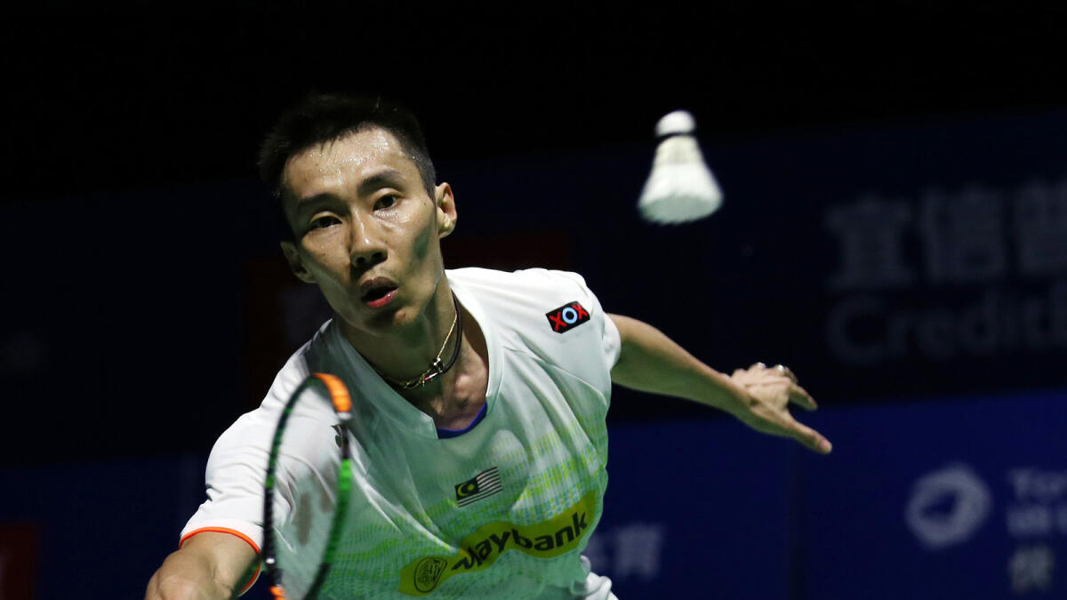 Lee Chong Wei stunned world number one Chen Long during their men’s singles quarterfinals match at the Hong Kong Open badminton tournament on Friday.   