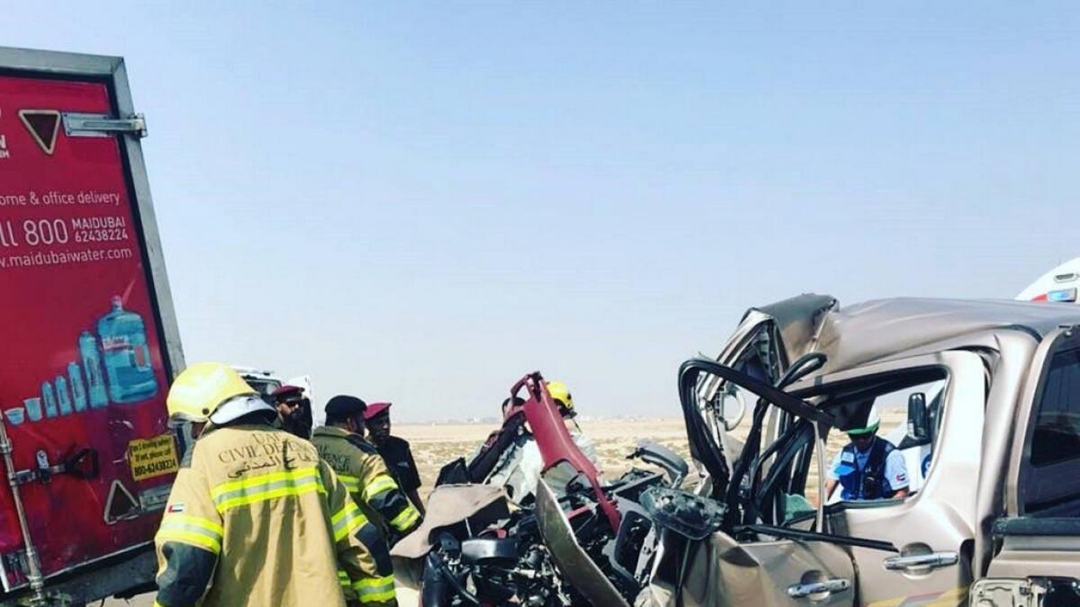 One killed, three injured in accident on Emirates Road