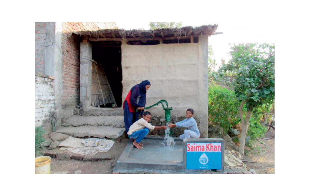 Saima and her friends contributed their pocket money to build this handpump in poverty-stricken Nepal, especially after the earthquake.