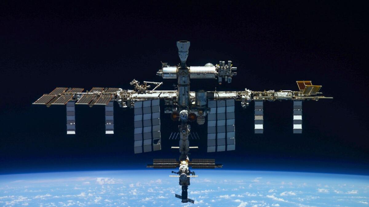 International Space Station on March 30, 2022, photographed by the crew of a Russian Soyuz MS-19 spaceship after undocking from the station. Photo: AP