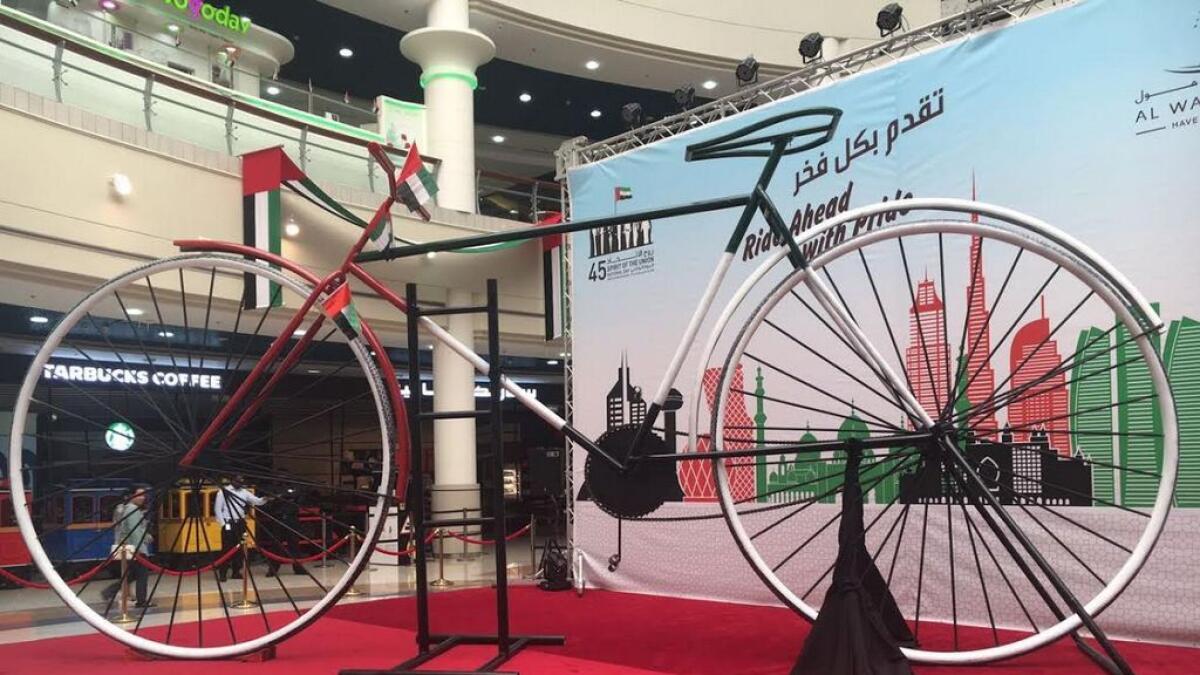 Worlds largest bike at Abu Dhabi mall