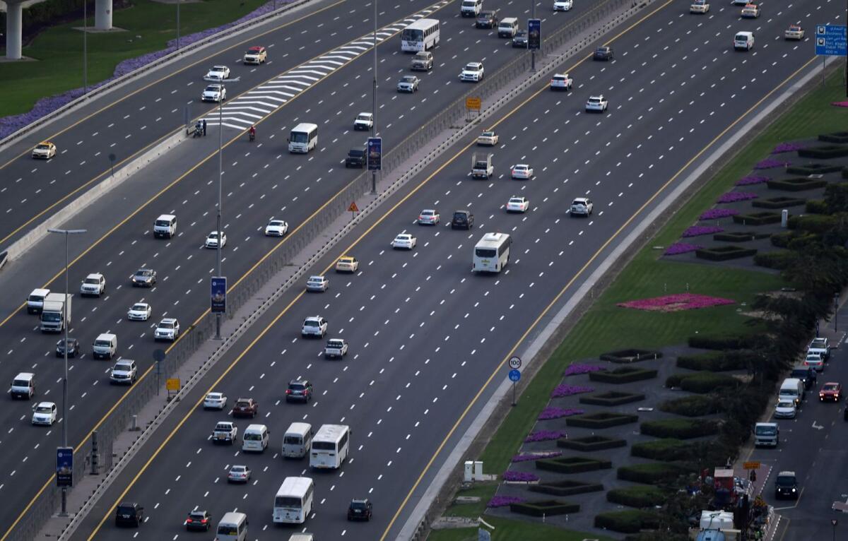 Dubai's Sheikh Zayed Road. Photo: AFP