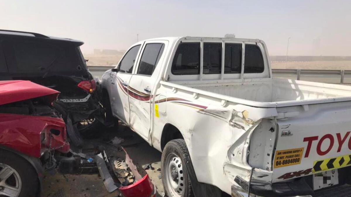 Sharjah, Dubai Police, accident, multi-vehicle accident, Emirates Road