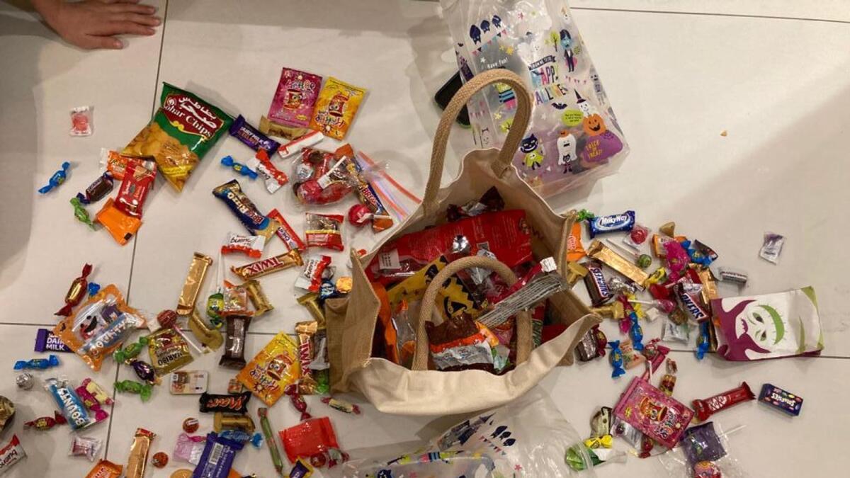 A portion of the food packaging the girls collected. — Supplied photo
