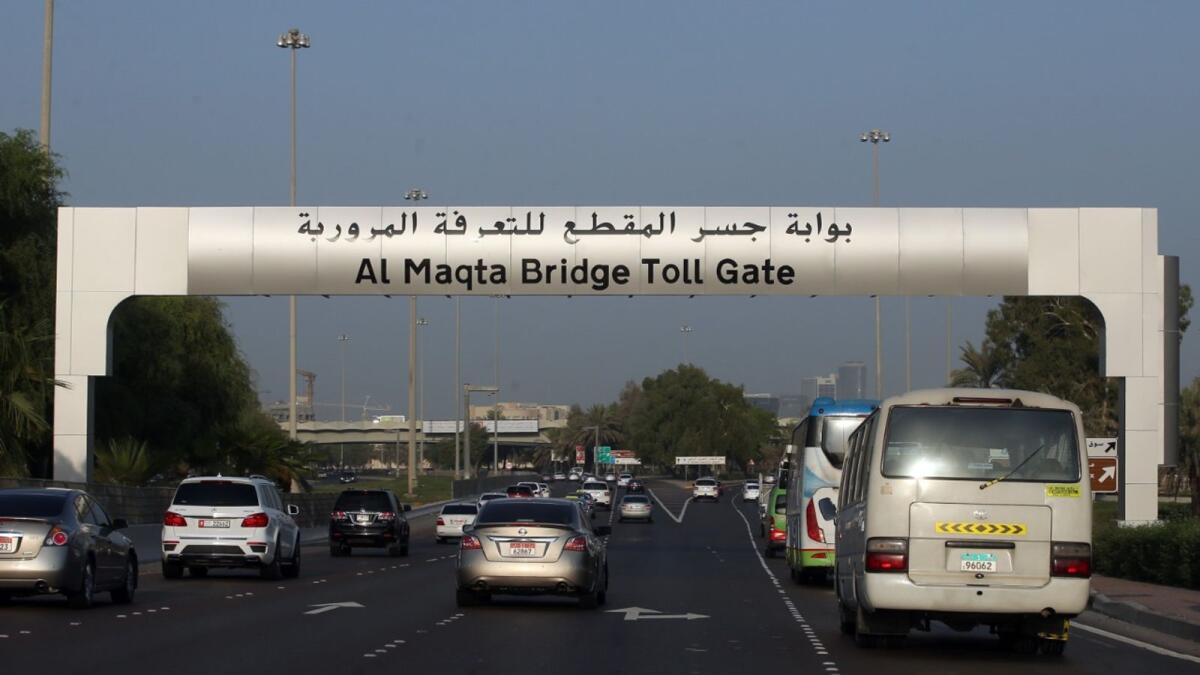 The toll gate at Al Maqta Bridge, Abu Dhabi. — File photo