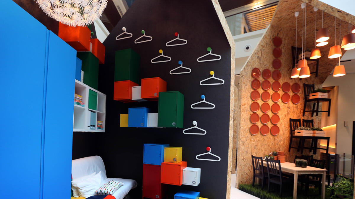IN VIVID COLOURS… A range of colourful bedroom and kitchen furniture and fittings at the IKEA pavilion