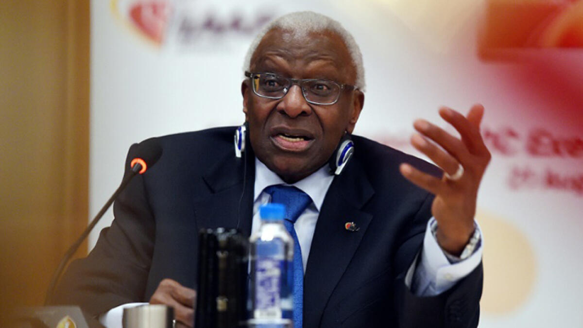 Lamine Diack is accused of turning a blind eye to Russian doping in return for payment. -- AFP