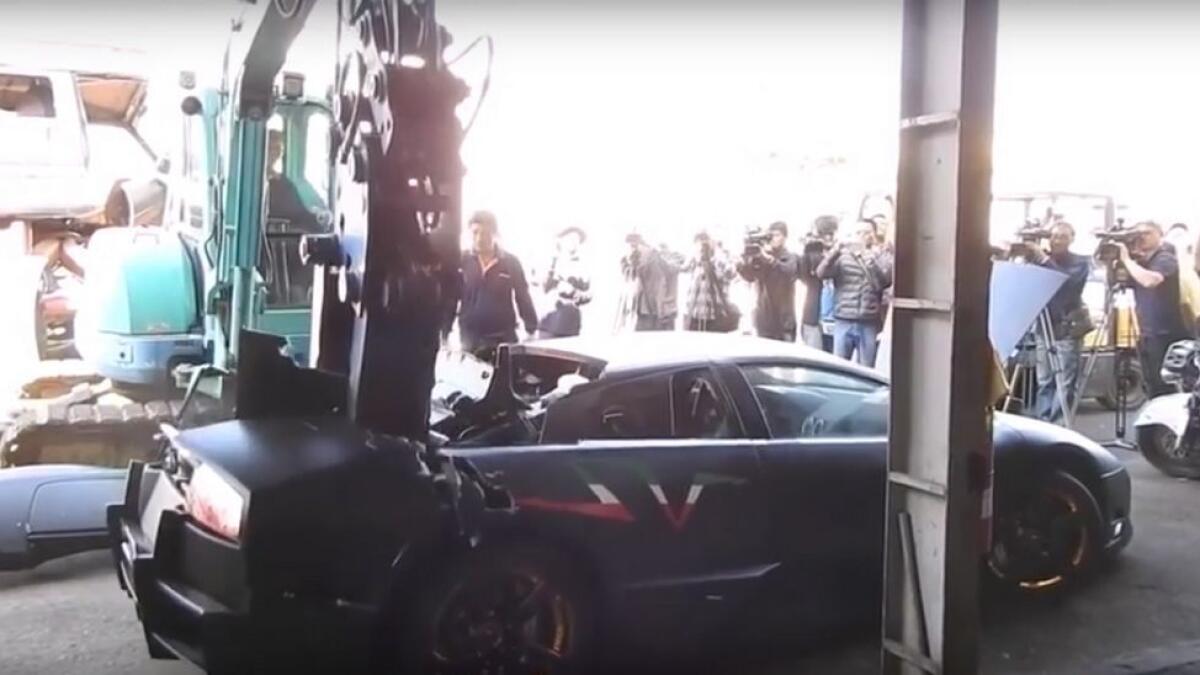 WATCH: Dh1.3 million Lamborghini gets crushed in front of owner