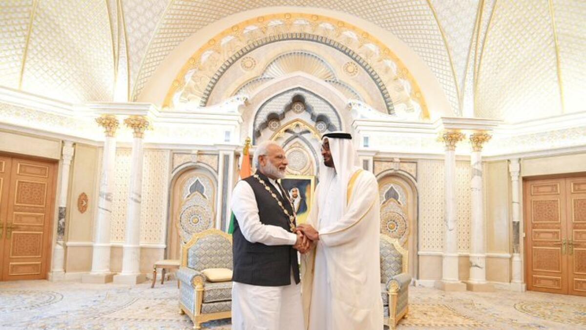 India, Modi, Sheikh Mohamed, Abu Dhabi, order of zayed