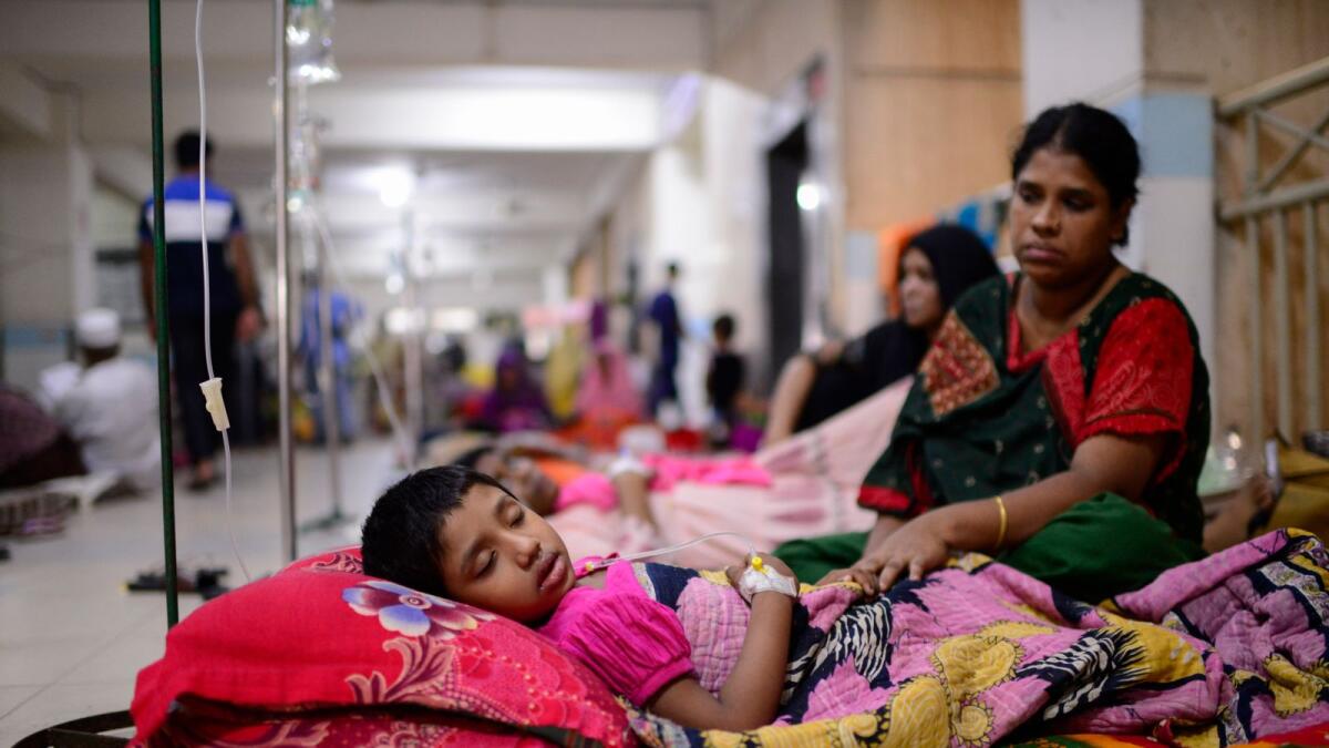 Dengue patients receive treatment at Mugda Medical College and Hospital in Dhaka, Bangladesh, Thursday, Sept. 14, 2023. — AP