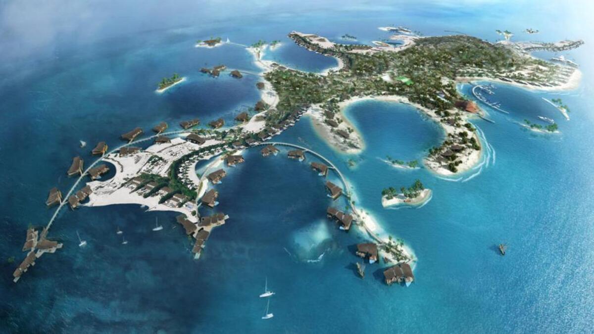 An artistic impression of proposed resort site in Maldives.
