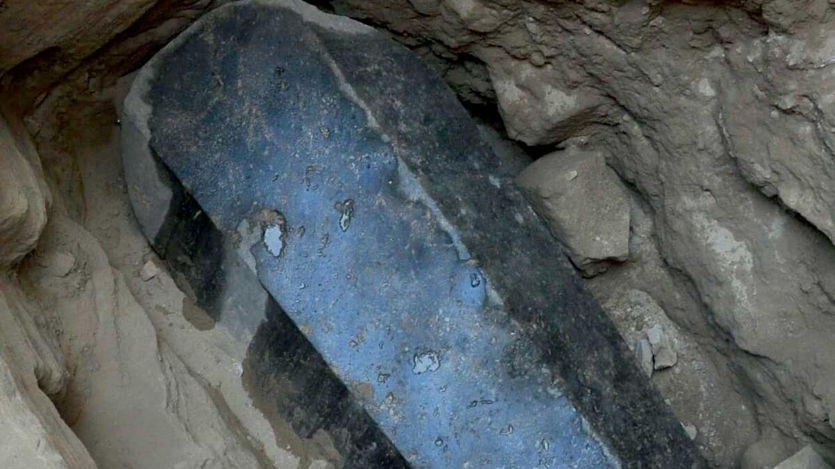 The tomb contains a black granite sarcophagus considered to be the largest to be discovered in Alexandria. — AFP