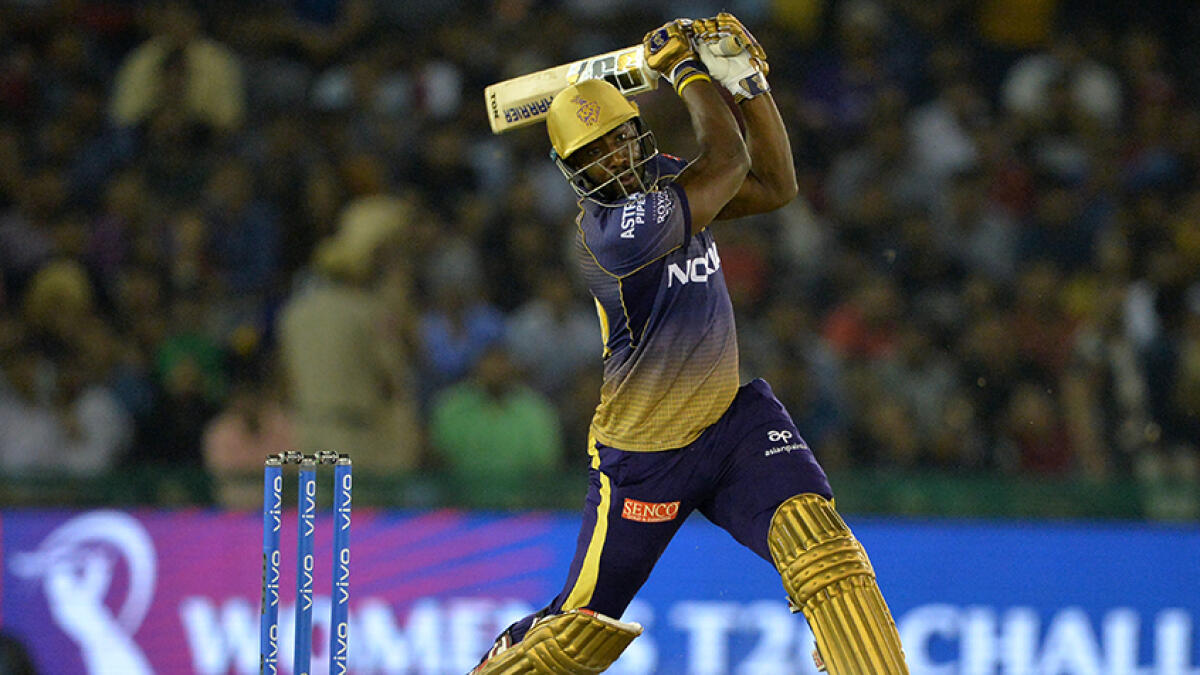 Andre Russell came on in the 16th over when KKR were 139/4, chasing RCB's 206-run target. -- AFP file